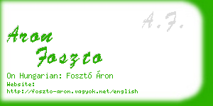aron foszto business card